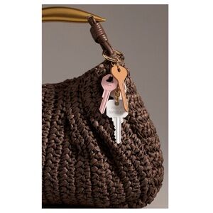 Anthropologie Dangling Keys Bag Charm Neutral Pink Brown NWT